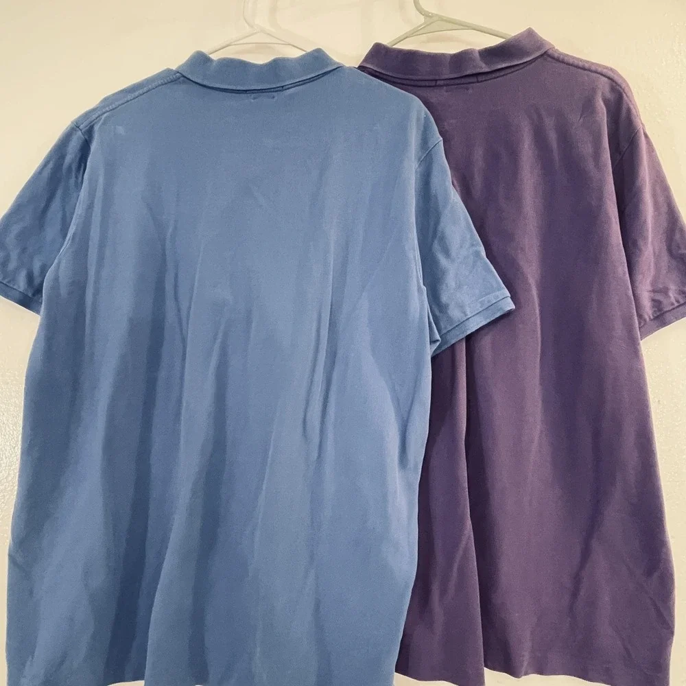 2 Polo Ralph Lauren Polo Shirts Mens XL Multicolor Classic Fit Knit Short Sleeve